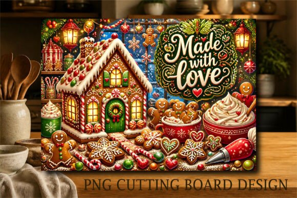 Gerbread House Christmas Cutting Board