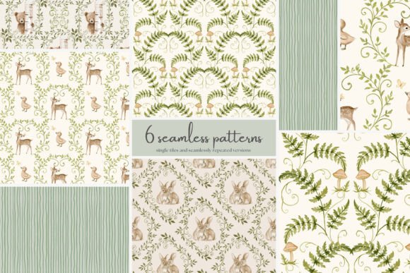 Woodland Charm Seamless Pattern Set
