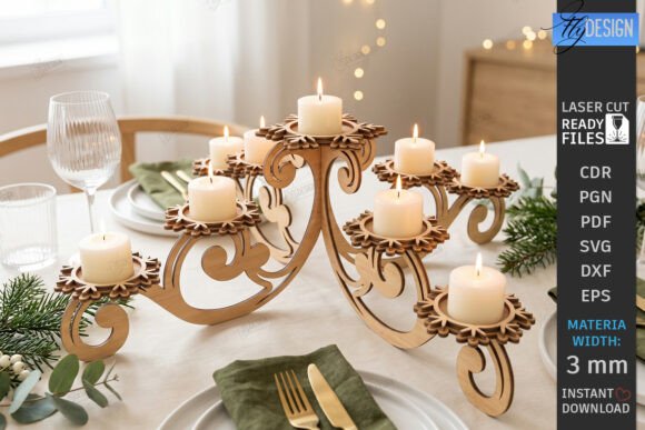 3D Christmas Candle Holder Laser Cut Laser Cutting By flydesignsvg