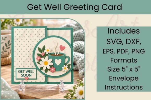 3D Get Well Card SVG