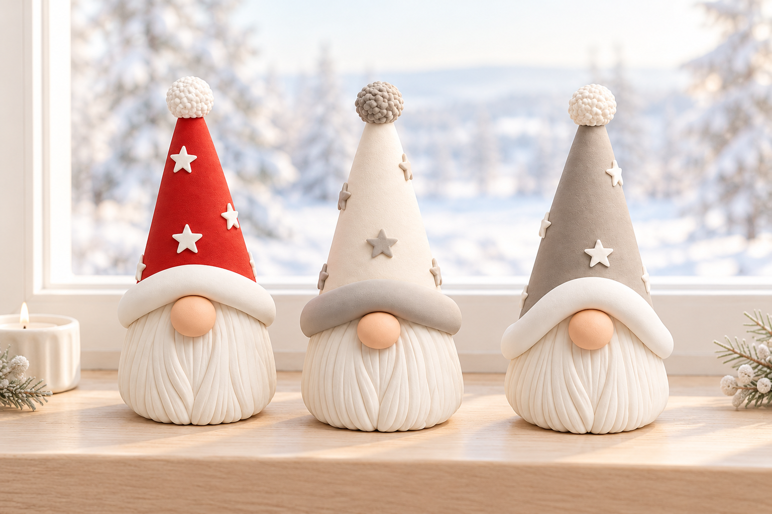Christmas Gnome Trio STL | 3D Print Nordic Holiday Decor Files - Image 5