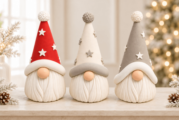 Christmas Gnome Trio STL | 3D Print Nordic Holiday Decor Files - Image 2