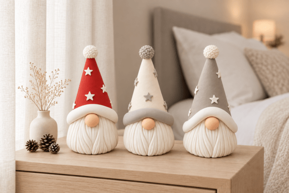 Christmas Gnome Trio STL | 3D Print Nordic Holiday Decor Files - Image 3