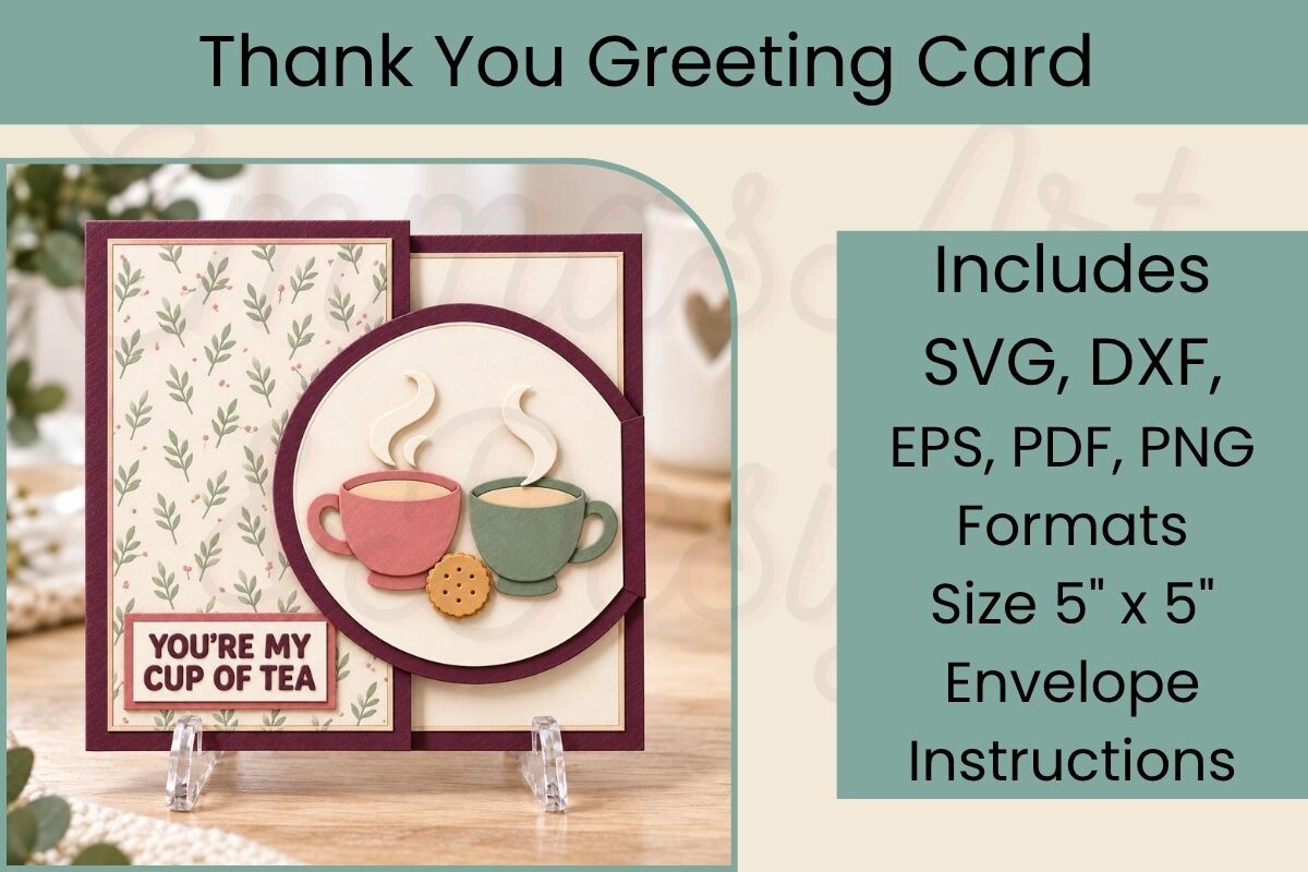 3D Thank You Card SVG