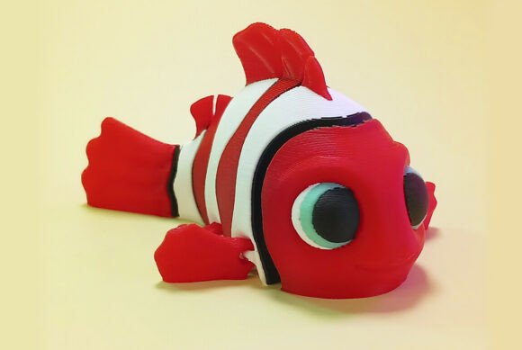 Articulated Clownfish Flexi Fish – Print-in-Place 3D Model, AMS Multicolor - Image 1