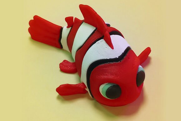 Articulated Clownfish Flexi Fish – Print-in-Place 3D Model, AMS Multicolor - Image 2