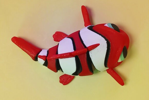 Articulated Clownfish Flexi Fish – Print-in-Place 3D Model, AMS Multicolor - Image 3