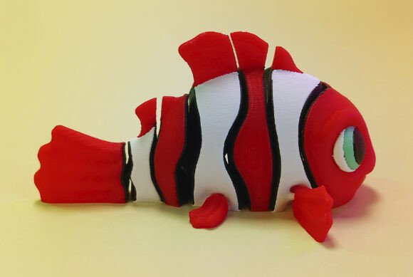 Articulated Clownfish Flexi Fish – Print-in-Place 3D Model, AMS Multicolor - Image 4