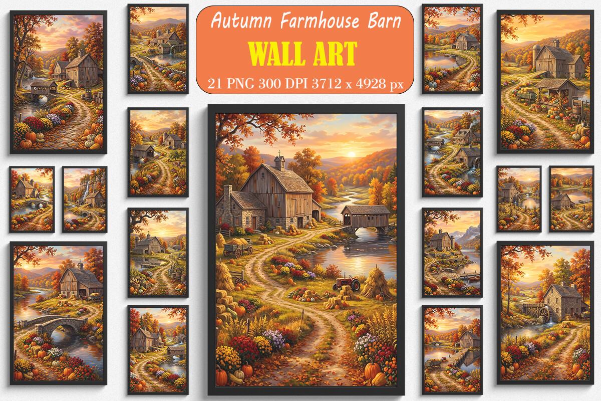 Autumn Farmhouse Barn Wall Arts