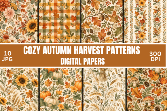 Autumn Harvest Digital Paper Patterns