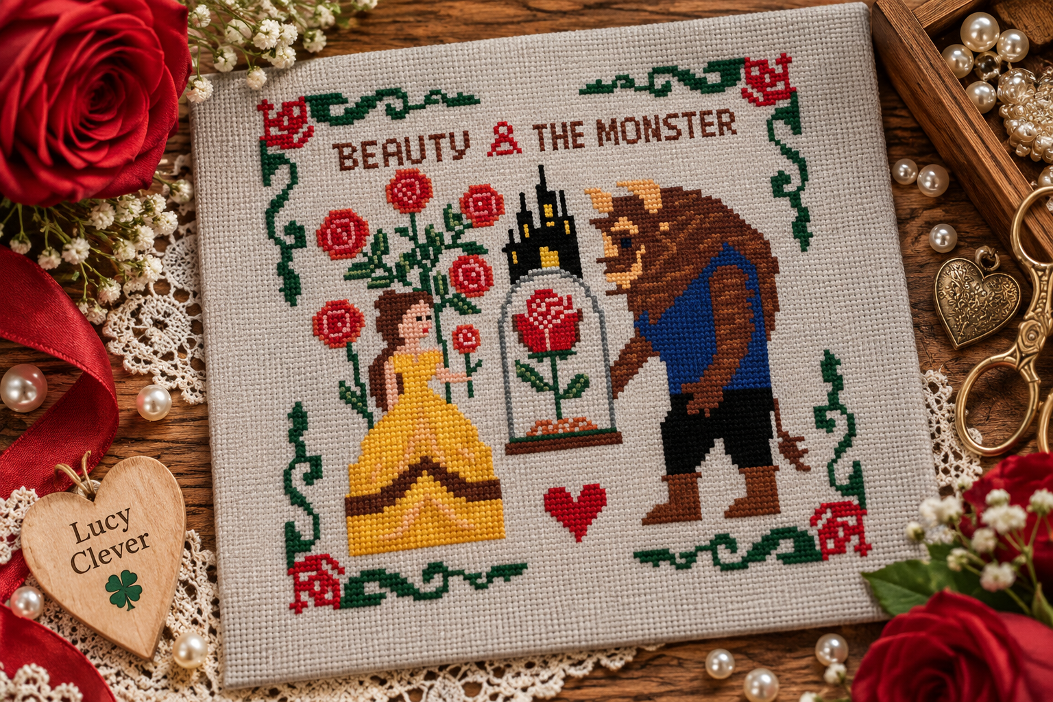 Beauty&Monster Cross Stitch Pattern PDF