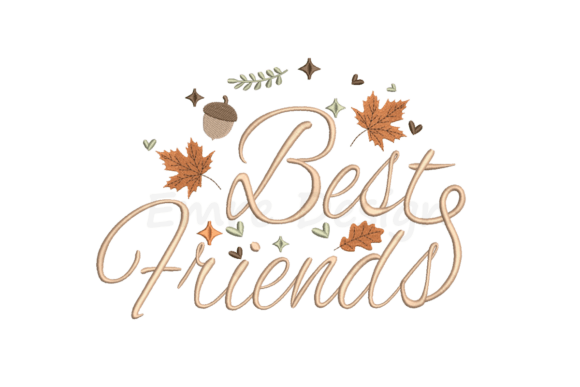 Best Friends Embroidery Design