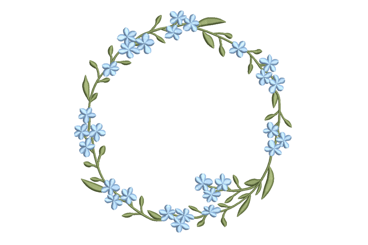 Blue Floral Wreath