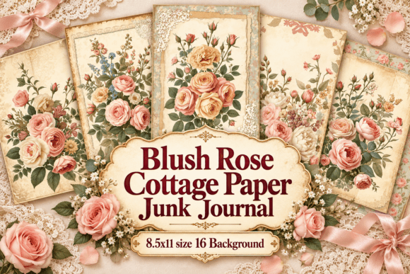 Blush Rose Cottage Junk Journal Paper