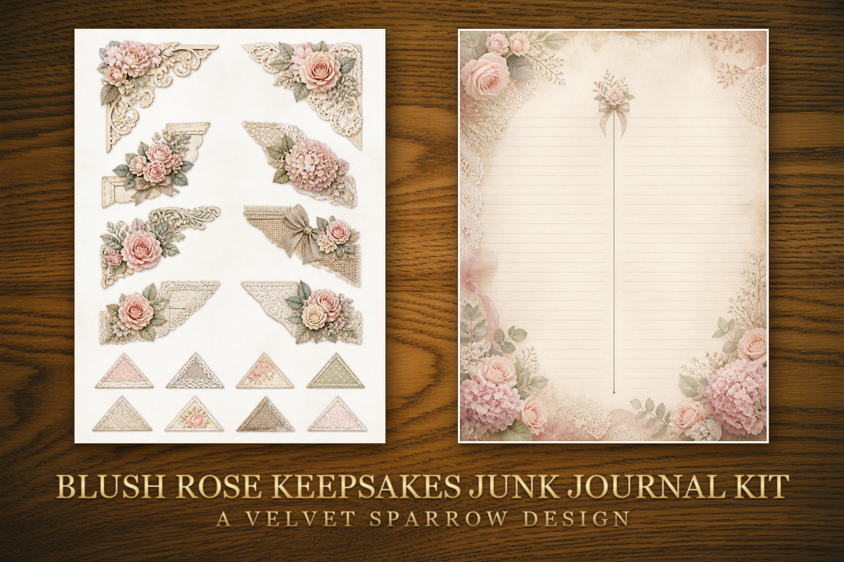 Blush Rose Keepsakes Junk Journal Kit