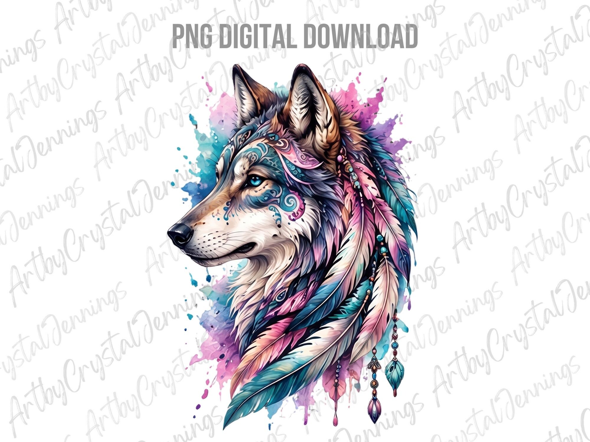 Bohemian Wolf Feathers Wildlife PNG