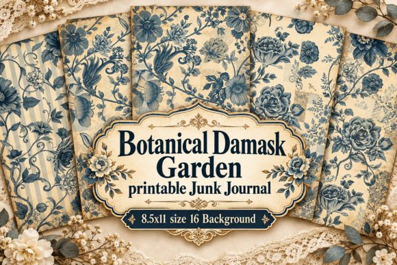 Botanical Damask Garden Printable Junk