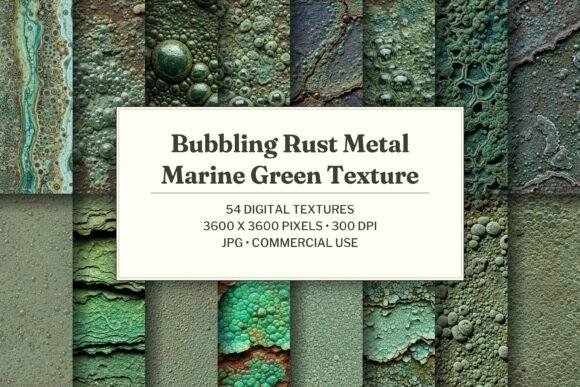 Bubbling Rust Metal Marine Green Texture
