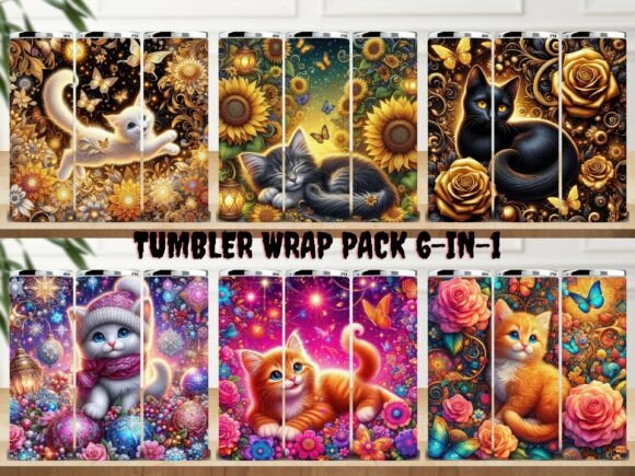 Cat Tumbler Wrap Pack 6-in-1