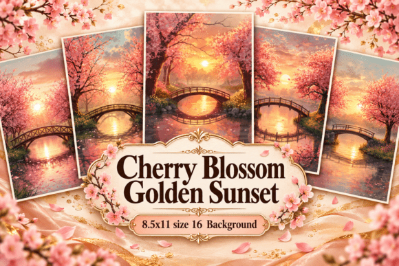Cherry Blossom Golden Sunset