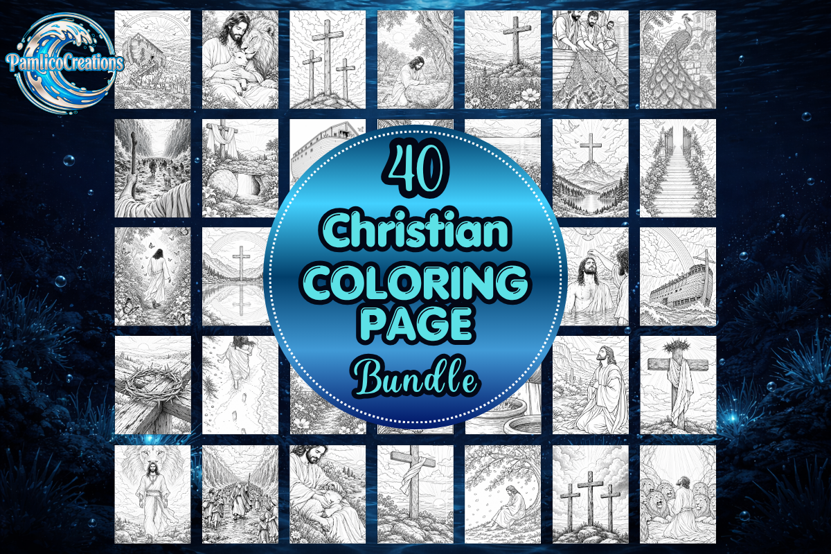 Christian Coloring Pages Bundle