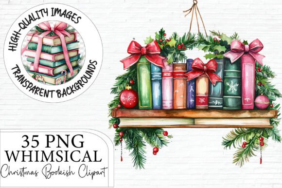Christmas Bookish Clipart Bundle