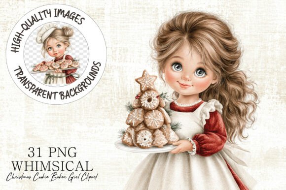 Christmas Cookie Baker Girl Clipart