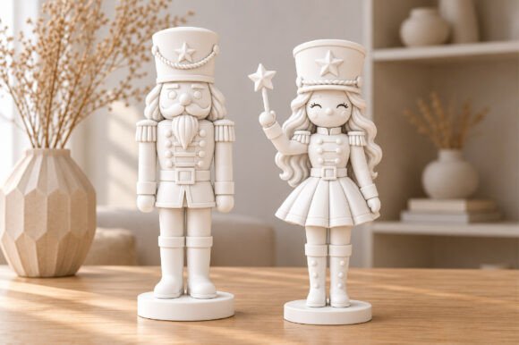 Christmas Nutcracker Couple 3D STL Model - Holiday 3D Printing Files - Image 2