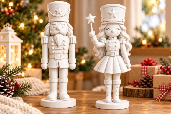 Christmas Nutcracker Couple 3D STL Model - Holiday 3D Printing Files - Image 3