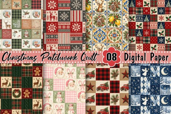 Christmas Patchwork Quilt Background