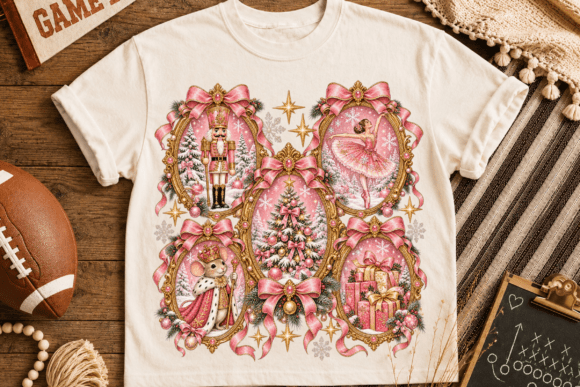 Christmas Pink Bow PNG Sublimation Desig