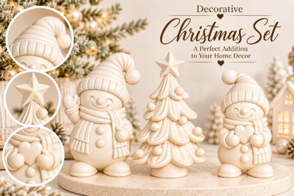 Christmas Snowman & Tree STL Set – 3D Printable Holiday Decor (3 Models) - Image 2