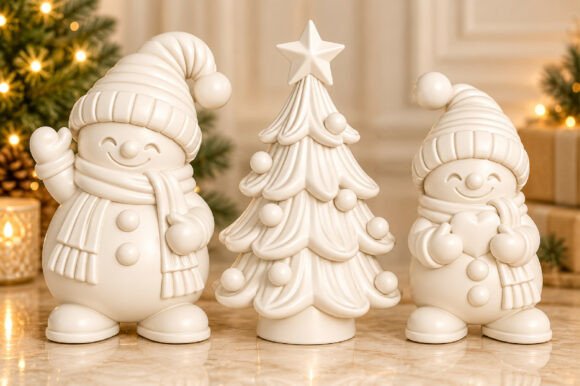 Christmas Snowman & Tree STL Set – 3D Printable Holiday Decor (3 Models) - Image 3