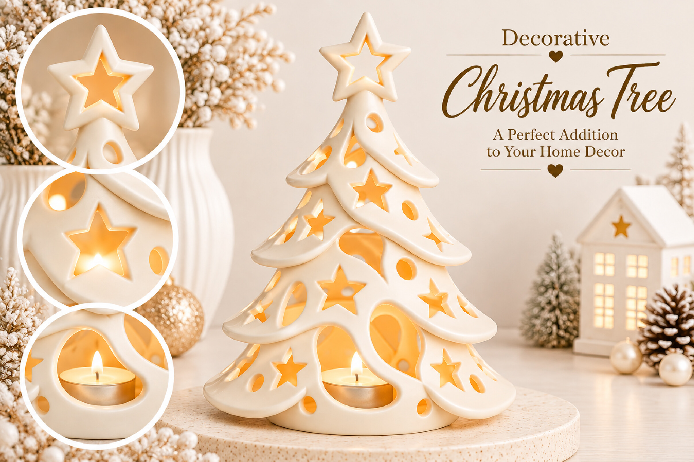 Christmas Tree Tealight Holder STL – Festive 3D Print Decoration - Image 4