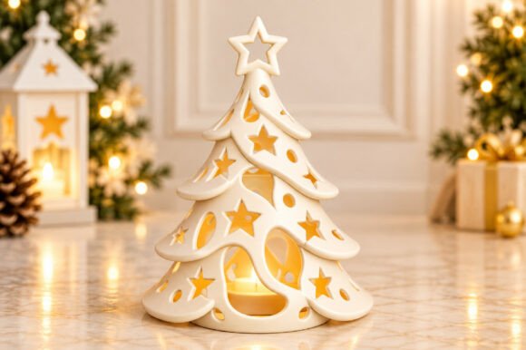 Christmas Tree Tealight Holder STL – Festive 3D Print Decoration - Image 3