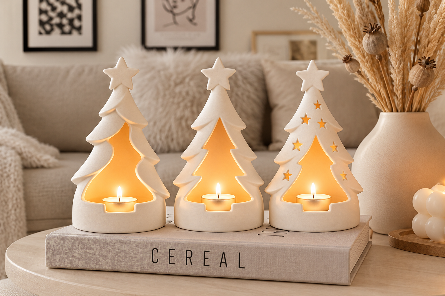 Christmas Tree Tealight Holder STL Set – 3 Printable 3D Models for Holiday Décor - Image 3
