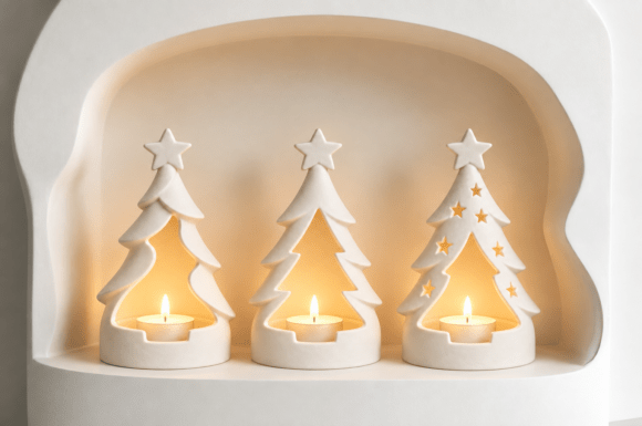 Christmas Tree Tealight Holder STL Set – 3 Printable 3D Models for Holiday Décor - Image 2