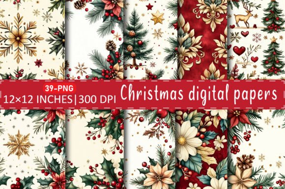 Christmas Digital Papers Bundle