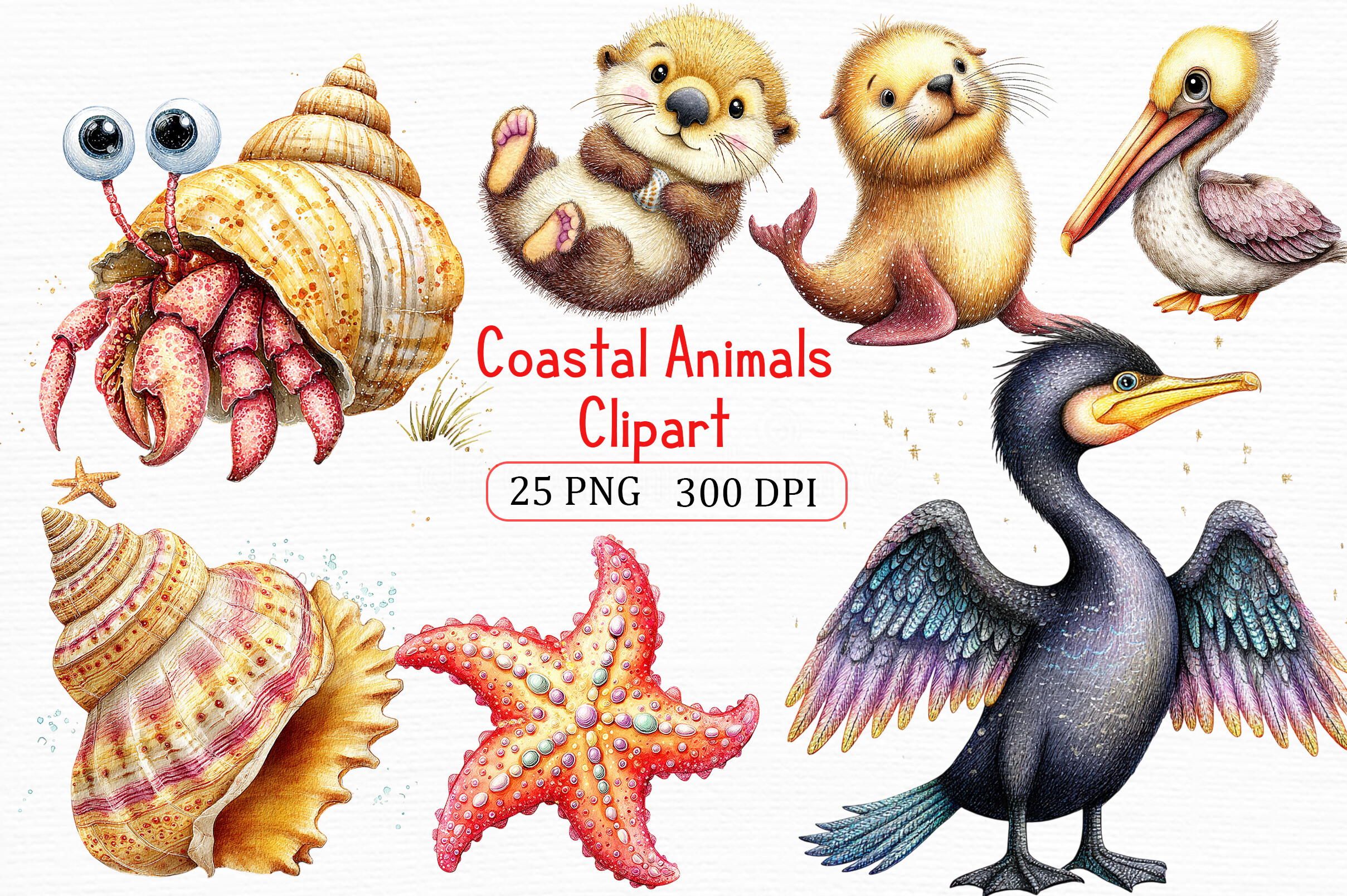 Coastal Animals Clipart Bundle