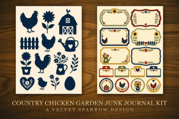 Country Chicken Garden Junk Journal Kit
