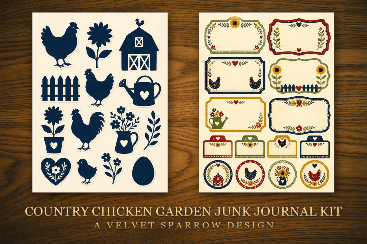 Country Chicken Garden Junk Journal Kit