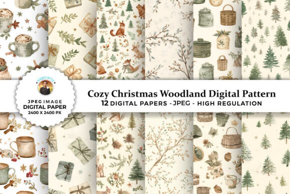 Cozy Christmas Woodland Digital Patterns