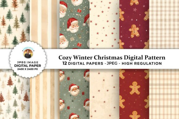 Cozy Winter Christmas Digital Patterns