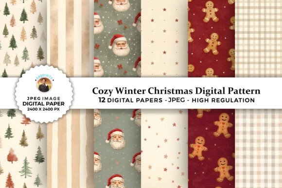 Cozy Winter Christmas Digital Patterns