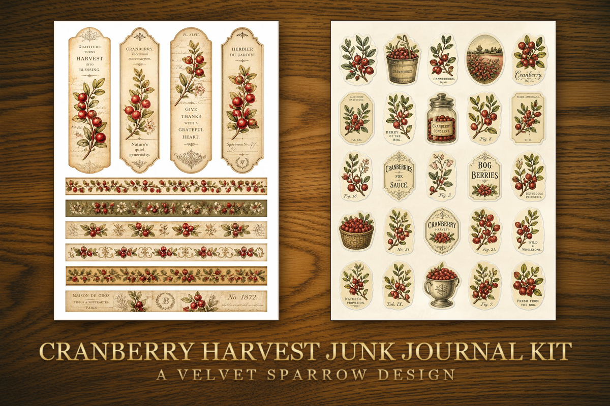 Cranberry Harvest Junk Journal Kit