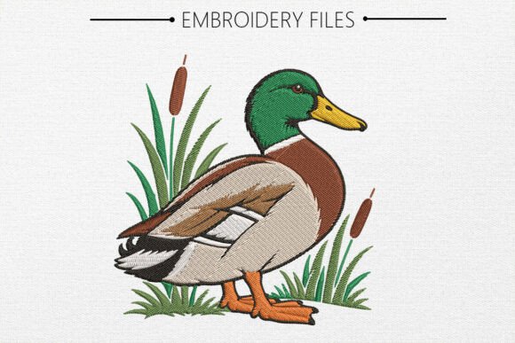 Cut Mallards Duck Embroidery Design