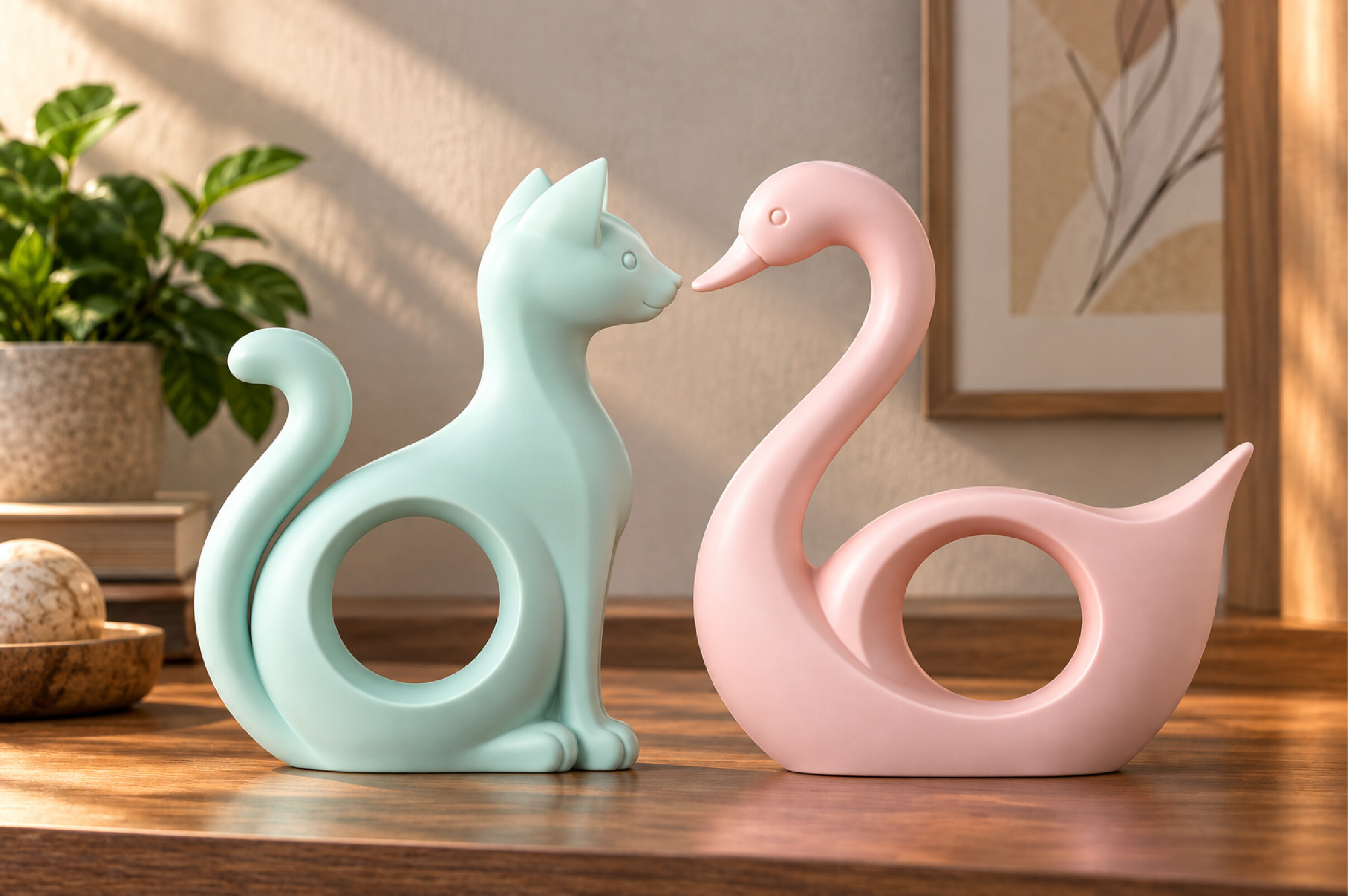 Cute Animal Couple Decor STL Set – 2 3D Printable Sculpture Models - Image 5