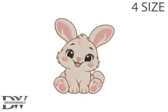 Cute Bunny Embroidery Design