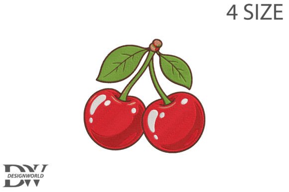 Cute Cherry Embroidery Design