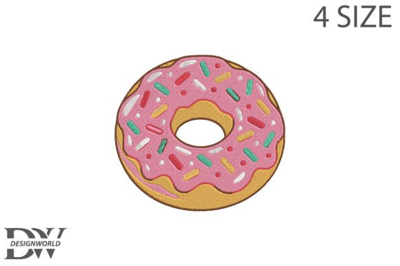 Cute Donut Embroidery Design